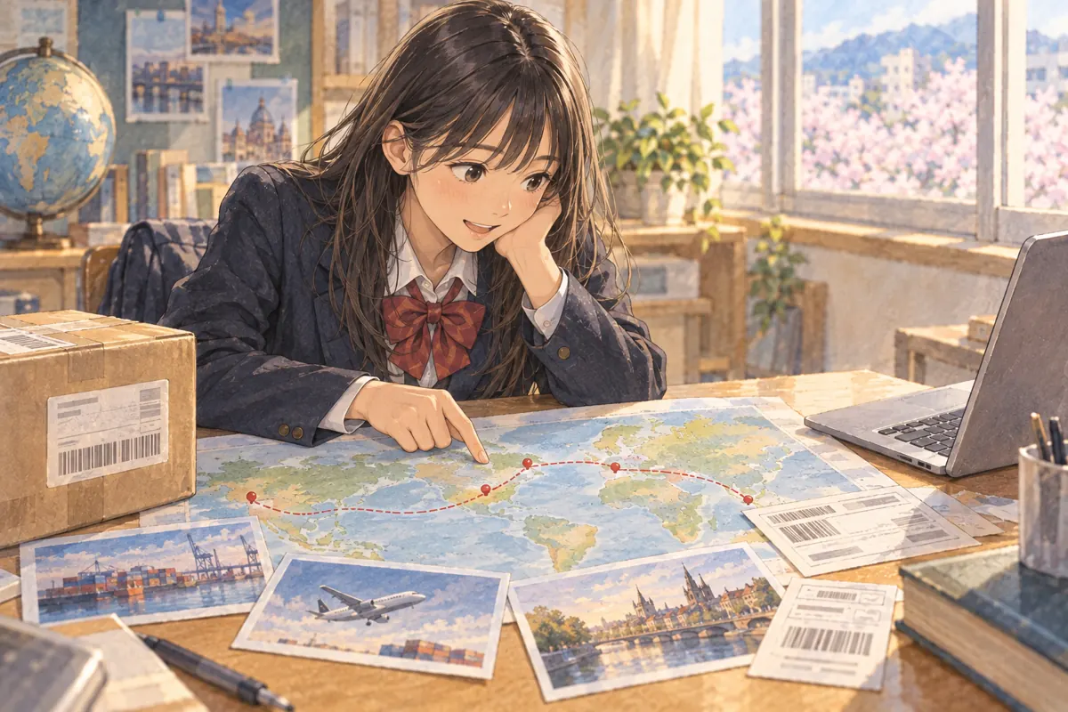 本课插图:The Package's Long Route