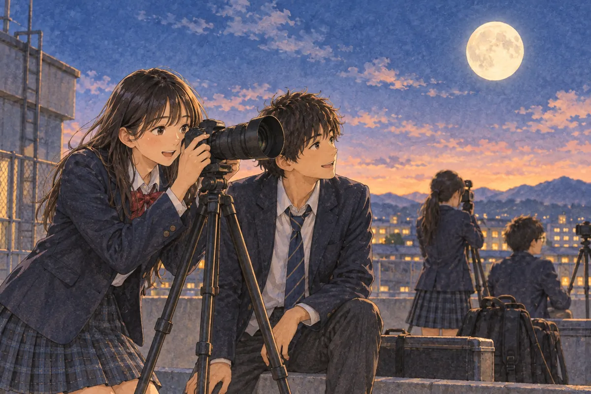 Lesson illustration：The Moon in a Phone Picture