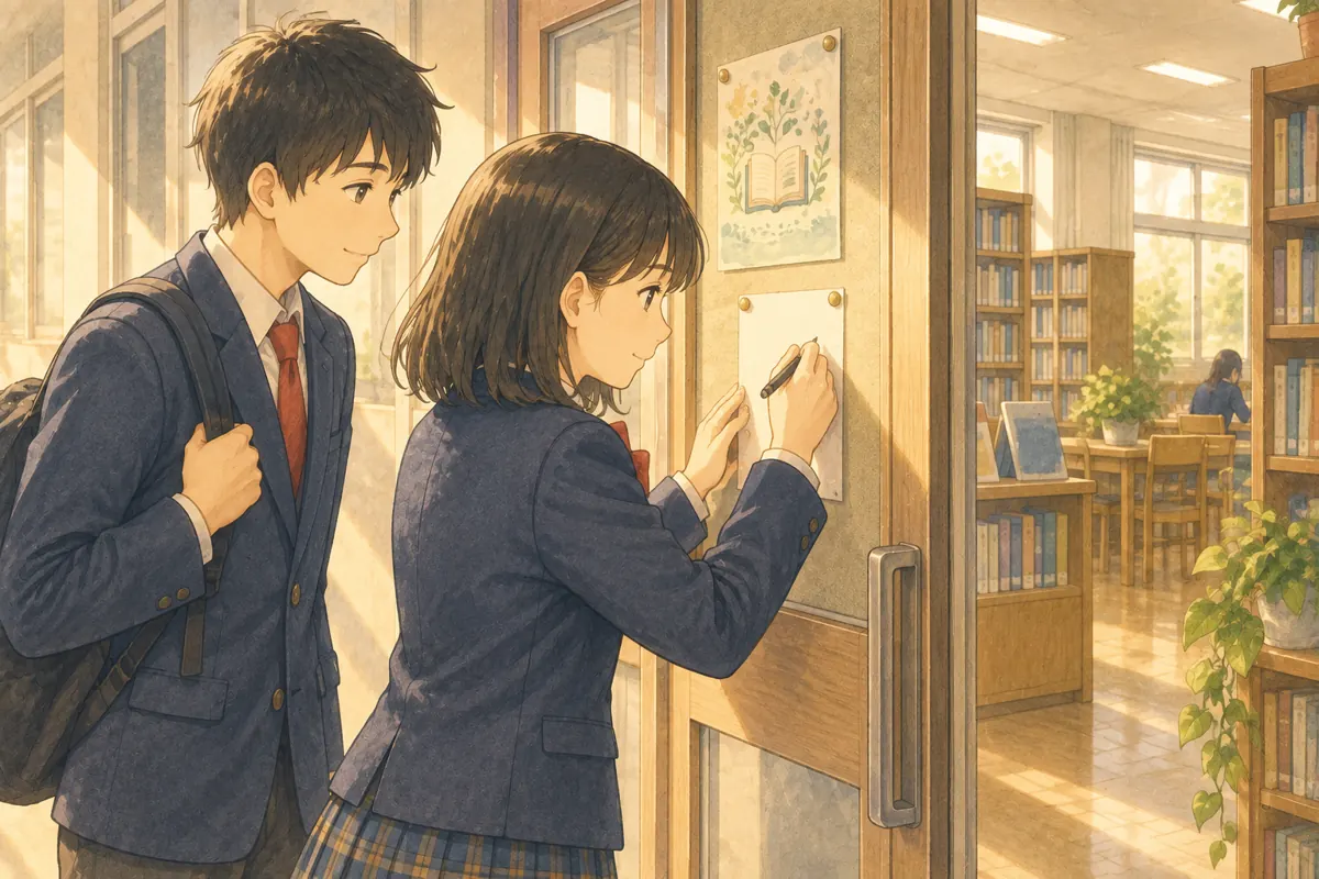 Lesson illustration:The Note on the Library Door