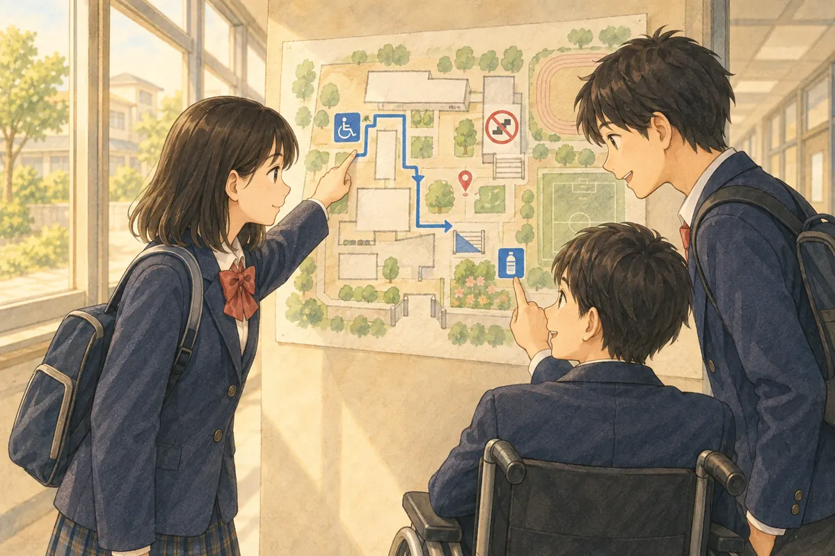 Lesson illustration：The Map We Drew for New Students