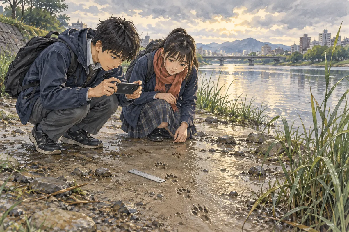 Lesson illustration：Tracks beside the River